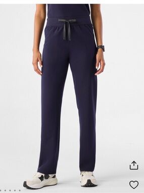 Figs Women's Navy Drawstring Trousers TALL Large